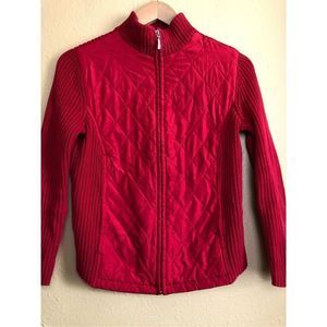 Croft & Barrow Quilted Full Zip Jacket, sRed Size PXS